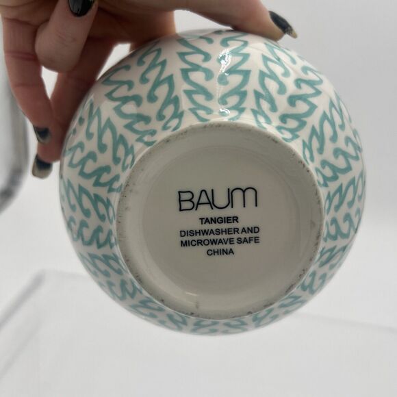 Baum Brothers Tangiers Turquoise and Orange ~ Ceramic Stoneware Soup Cereal Bowl - Picture 5 of 10